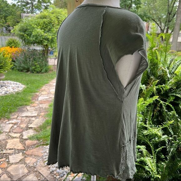 Altar’d State Boho Olive Green short Sleeve Top Size - Picture 6 of 9